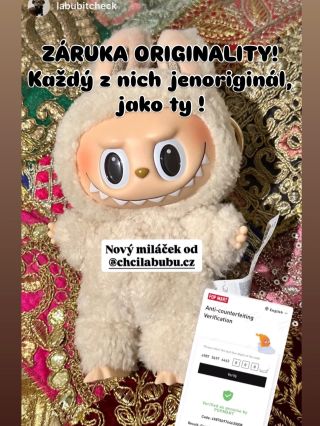 Scan → Verify → ✅ ORIGINAL. Náš zákazník si právě na tomhle kusu osobně ověřil pravost přes POP MART anti-counterfeiting...
